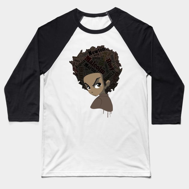 Huey Freeman - Black Power Baseball T-Shirt by 3coo